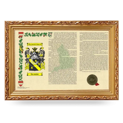 Du carrier Armorial Landscape Framed - Gold